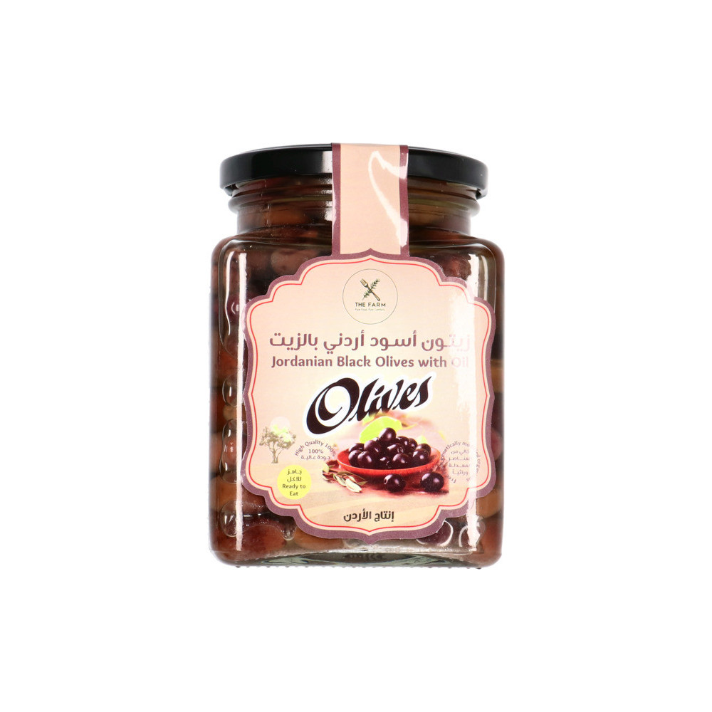 The Farm Baladi Black Olives With Oil 850g Jar