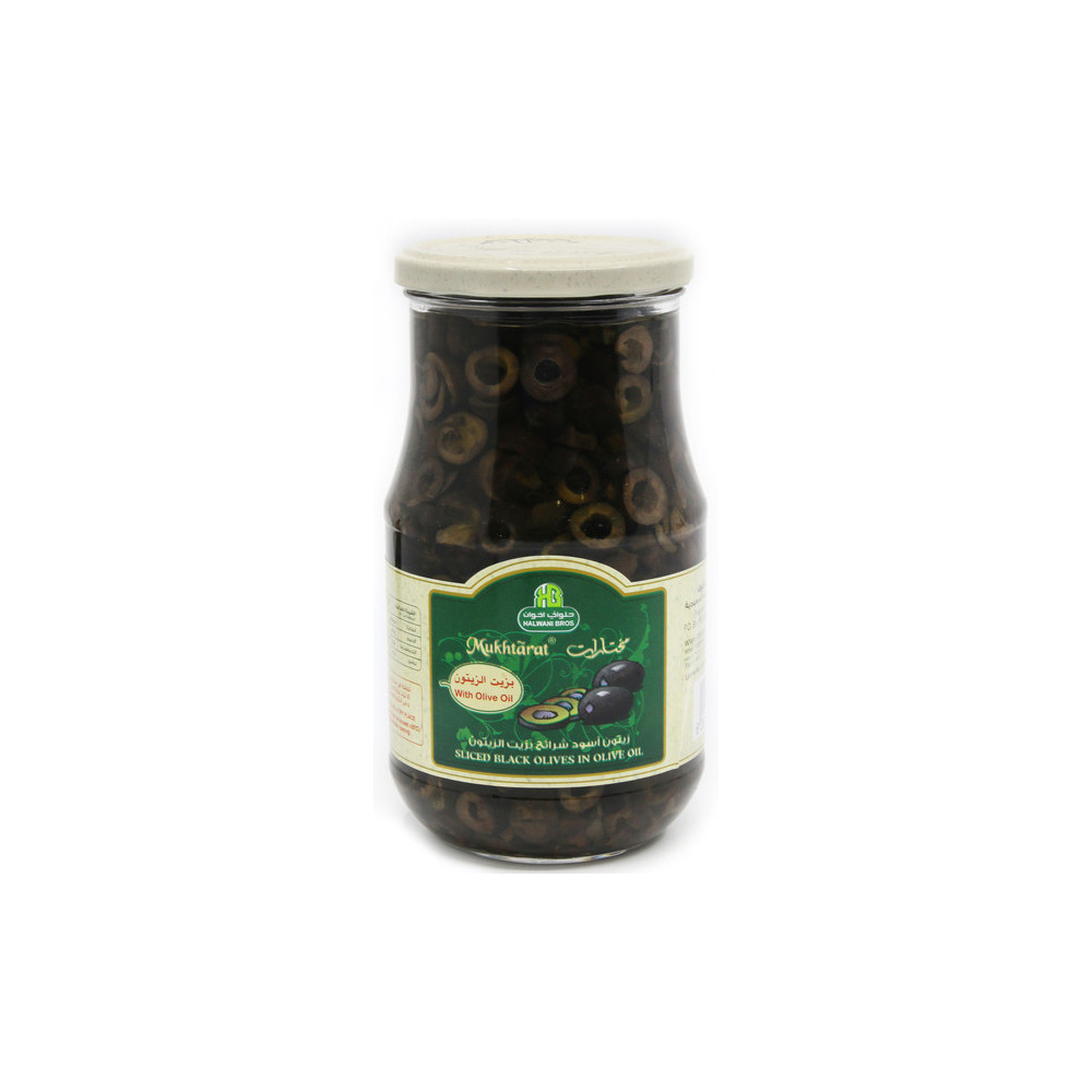 Halwani Bros Black Olives, Sliced 650 gm