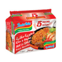 Indomie Instant, Fried Noodles Hot & Spicy with Seasoning 5x80gm
