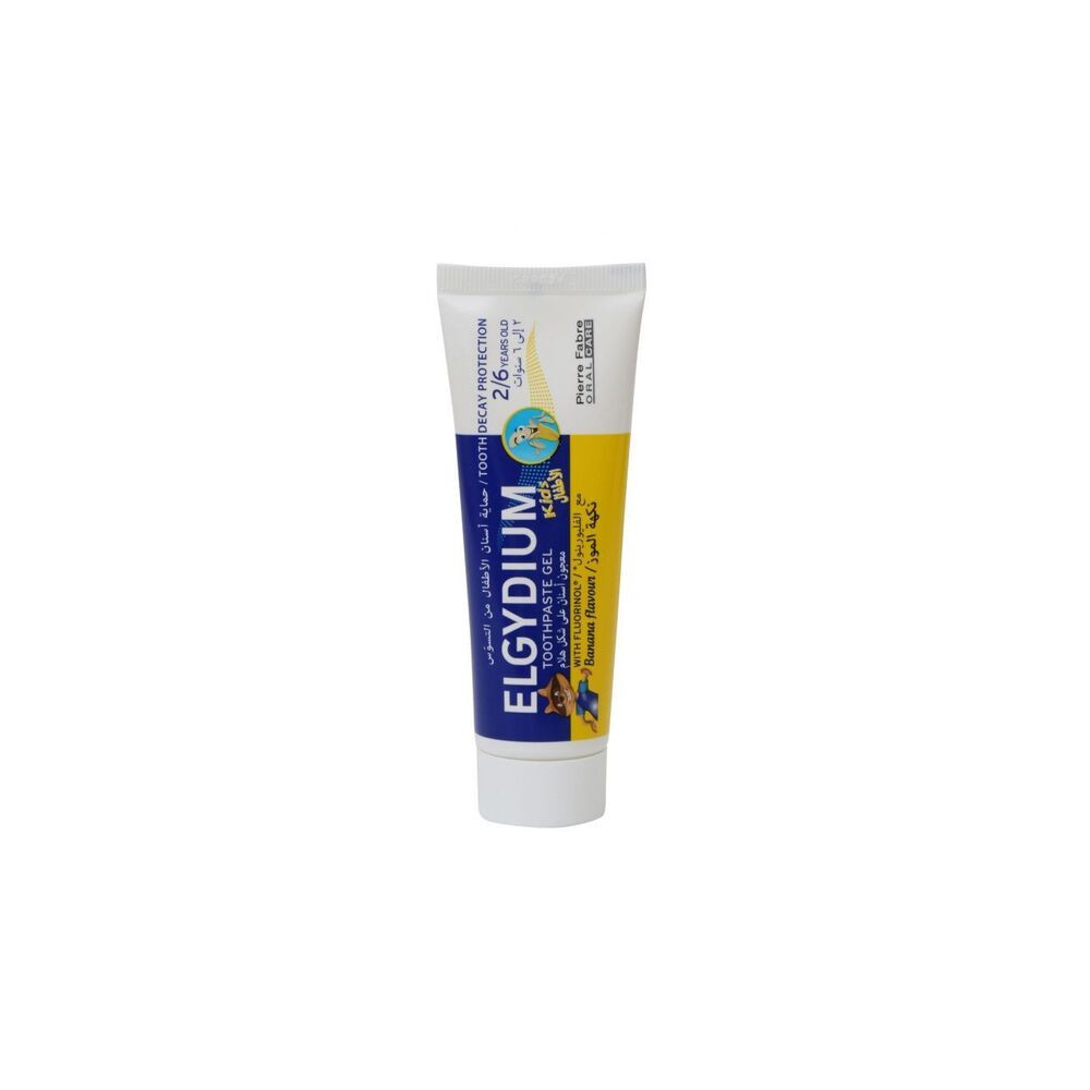 Anti-cavity toothpaste for children, banana flavor, 50 ml.