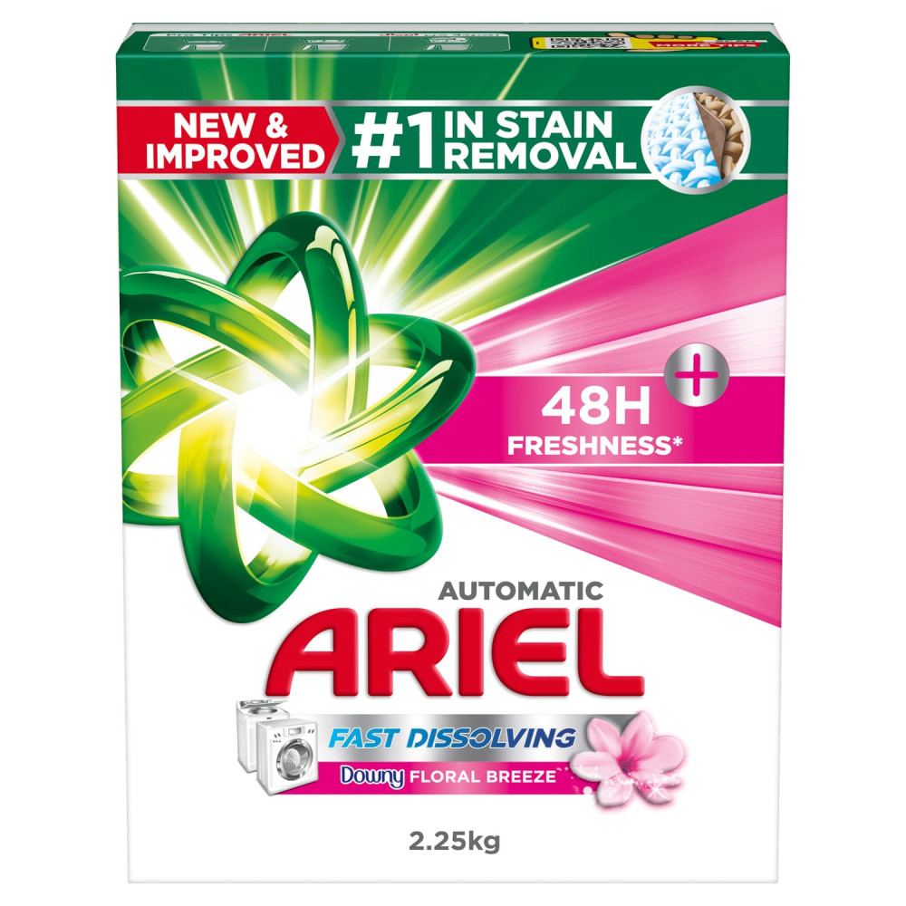 Ariel Automatic Downy Fresh Laundry Detergent Powder Number 1 in Stain Removal with 48 Hours of Freshness 2.25 kg