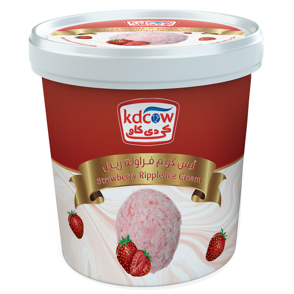 ايس كريم فراولة ريبل 1لتر كى دى كاو