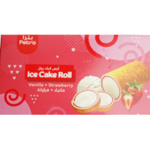 Petra Ice Cream Cake Roll Vanilla Strawberry 250 gm