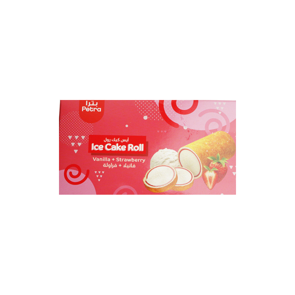 Petra Ice Cream Cake Roll Vanilla Strawberry 250 gm