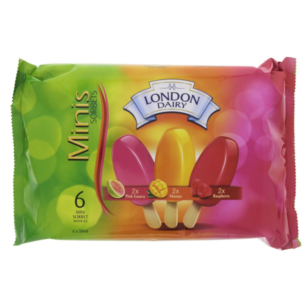 Ice Cream London Dairy Mini Stick Guava Raspberry Mango (6 x 60 ml)