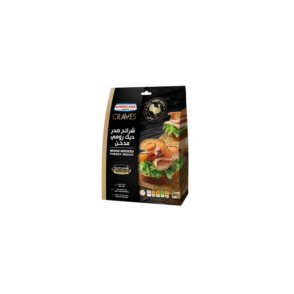 Americana Creves Sliced Smoked Turkey Black Pepper 200g