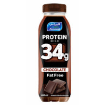 Almarai skimmed milk with 34 g protein, 400 ml, chocolate flavor