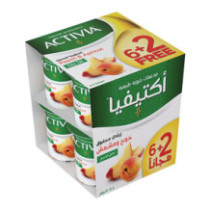 زبادى اكتيفيا خوخ ومشمش120جم 6+2مجانا