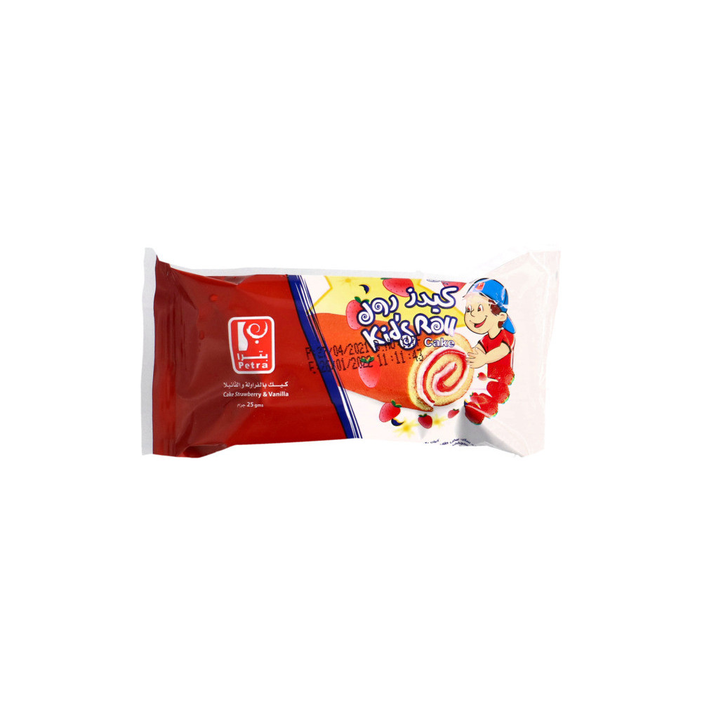Patra Kids roll cake strawberry and vanilla 25 gm