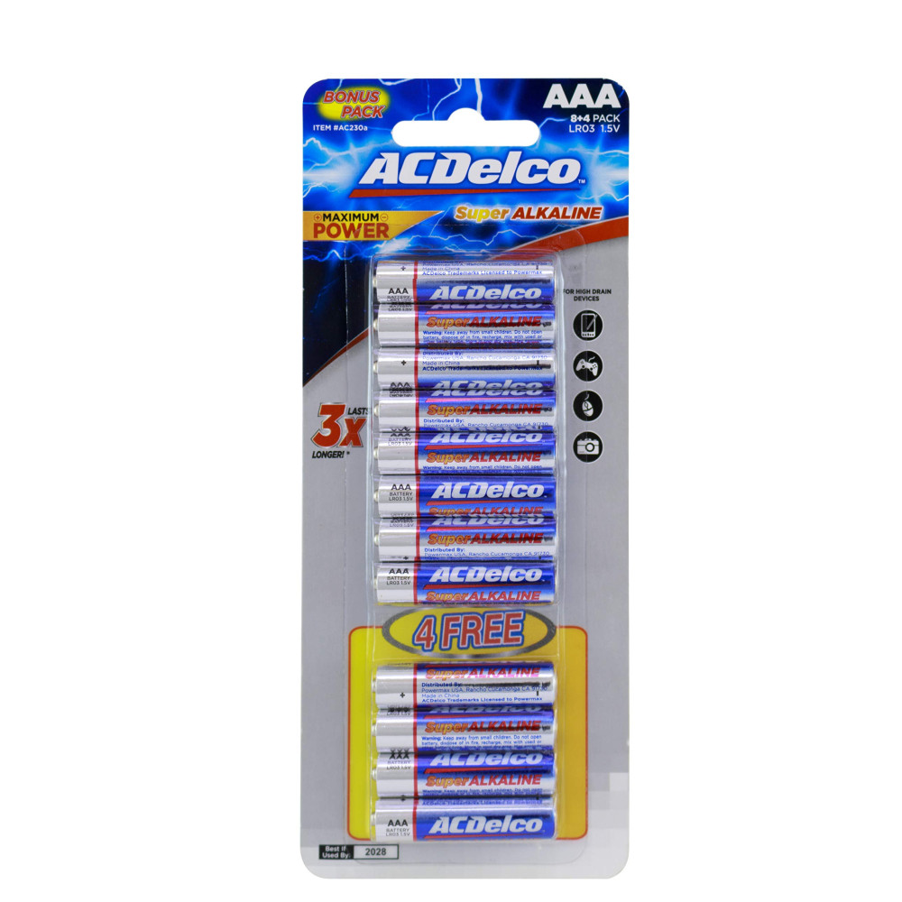 AC Delco Alkaline 8+4 PCS free AAA
