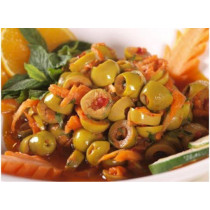 Green olives with vegetables and chili