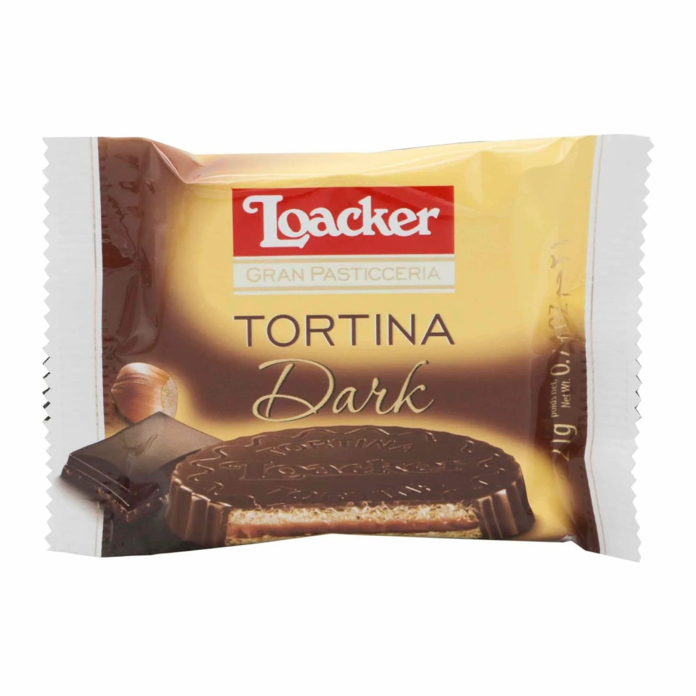 Loacker Tortina Waver Dark Chocolate with Hazelnut Flavor 21 g