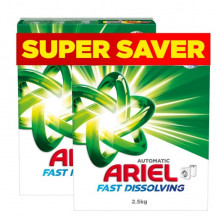 Ariel Low Set Original (2X2.5KG) Original Scent Fast Dissolving