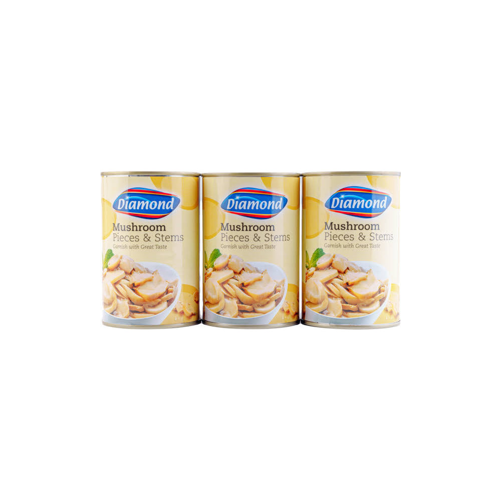 Diamond Mushroom Pieces With Stalk 425g 3 Pieces