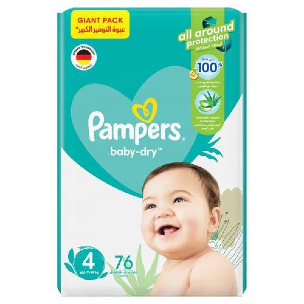 Pampers Diapers, Size: 4 Pack: Mega 76 Diapers