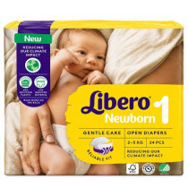 Libero Newborn Baby Diapers, Size 1, 2-5kg, 24 Pieces