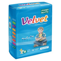 Velvet Jumbo Junior 35+ Kg No. 8 (16 Diapers)