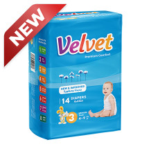 Velvet Jumbo Medium 4-9 Kg No. 3 (37 Diapers)