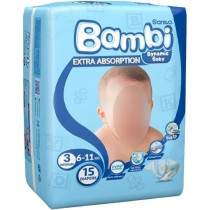 Sanita Bambi Baby Diapers Medium Regular No. 3 (15 Diapers)