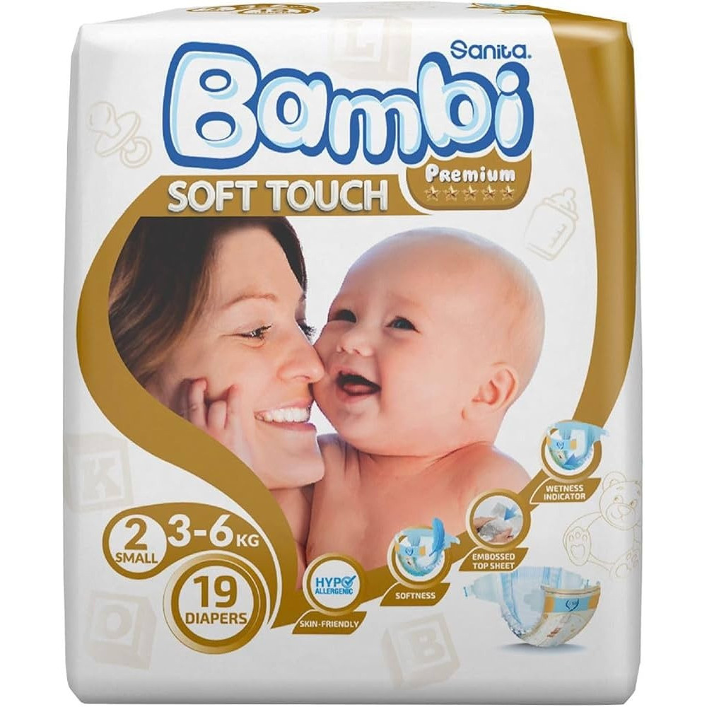 Sanita Bambi Small Regular Baby Diapers No. 2 (19 Diapers)