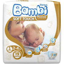 Sanita Bambi Baby Diapers Newborn Normal No. 1 (19 Diapers)