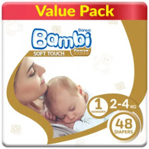 Sanita Bambi Baby Diapers Newborn Economy No. 1 (48 Diapers)