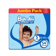 Sanita Bambi Extra Large Jumbo Baby Diapers No. 5 (54 Diapers)