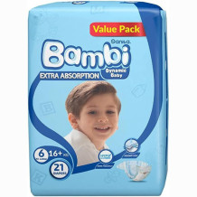 Sanita Bambi Kids Diapers Economy No. 6 (21 Diapers)