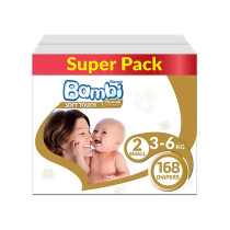 Sanita Bambi Super Pack Mini Baby Diapers No. 2 (168 Diapers)