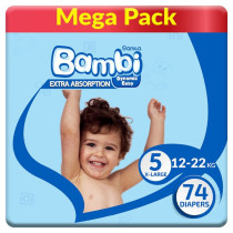 Sanita Bambi Baby Diapers Mega Extra Large No. 5 (74 Diapers)
