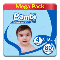 Sanita Bambi Mega Baby Diapers No. 4 (80 Diapers)