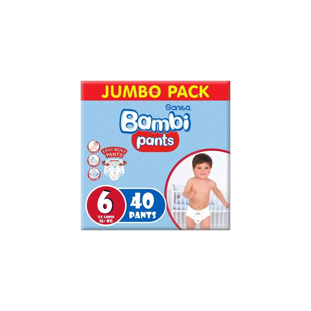 Sanita Bambi Shorts Baby Diapers No. 6 (40 Diapers)
