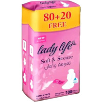 Lady Life Large feminine pads with wings 100 pads