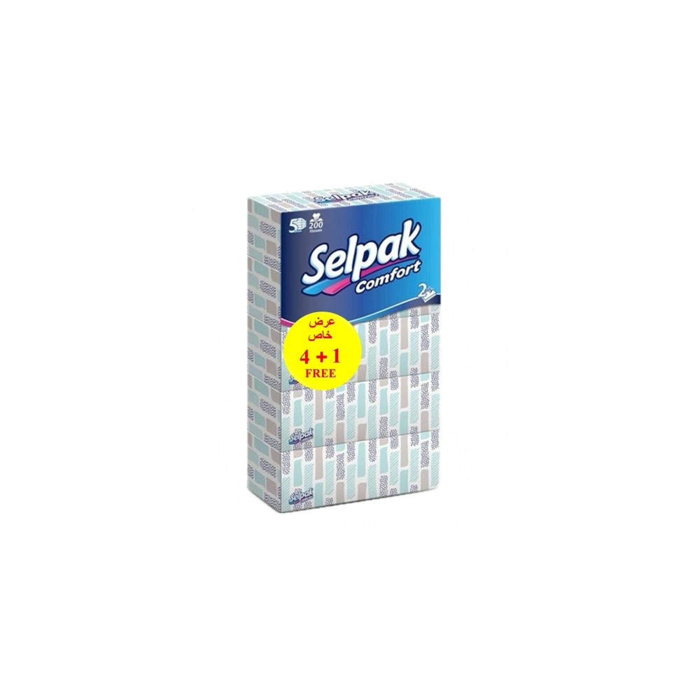 Slipac Tissues 200 Sheets 5 Pieces