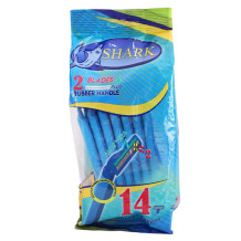 Dual blades (14 blades per pack), smoothing strip, fixed head
