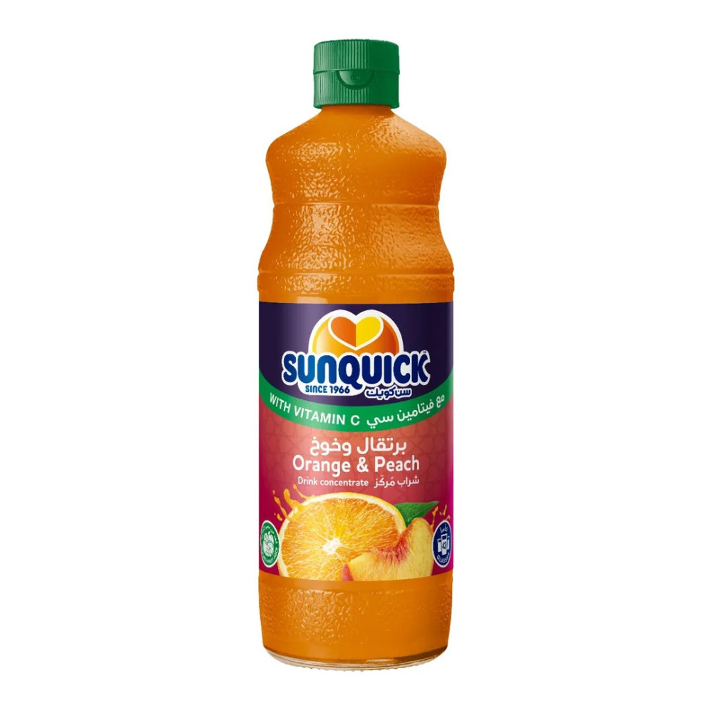 Sunquick Orange Peach Juice Concentrate Glass Bottle 840 ml