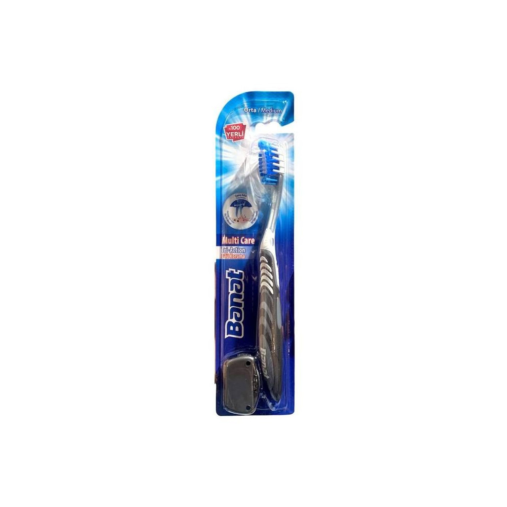 Banat Tri-Action Adult Medium Toothbrush (Blue)