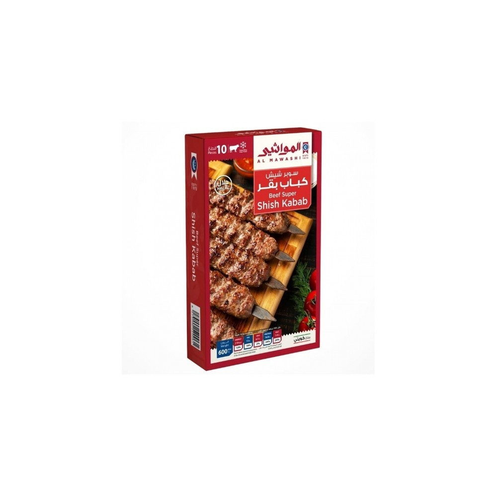 Al-Mawashi Super Shish Beef Kebab Packet 600 gm